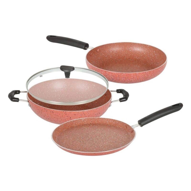 Jaipan Induction Base 3Pcs Non-Stick Gift Set (Pink)