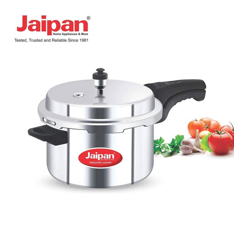 Jaipan Aluminium Star 5 Litres Pressure Cooker with Outer Lid,Silver - Image 2