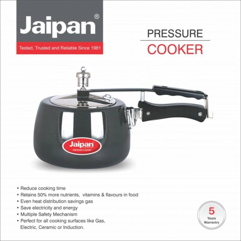 Jaipan Black Beauty 5 Ltr Hard Anodised Contura Pressure Cooker inner lid - Image 3