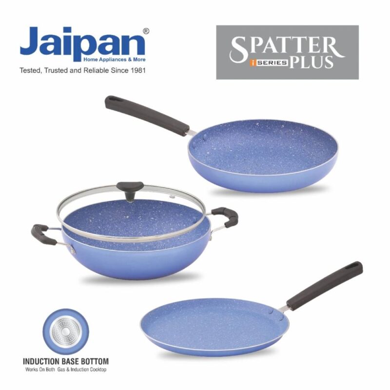 Jaipan Induction Base 3Pcs Nonstick Gift Set (Blue) - Image 2