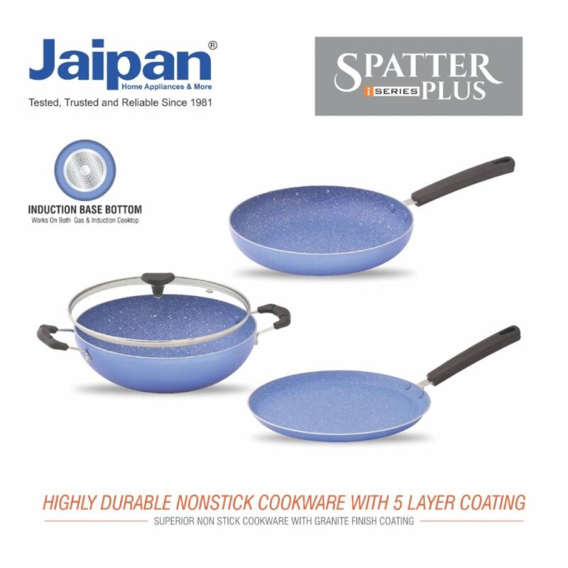 Jaipan Induction Base 3Pcs Nonstick Gift Set (Blue) - Image 3