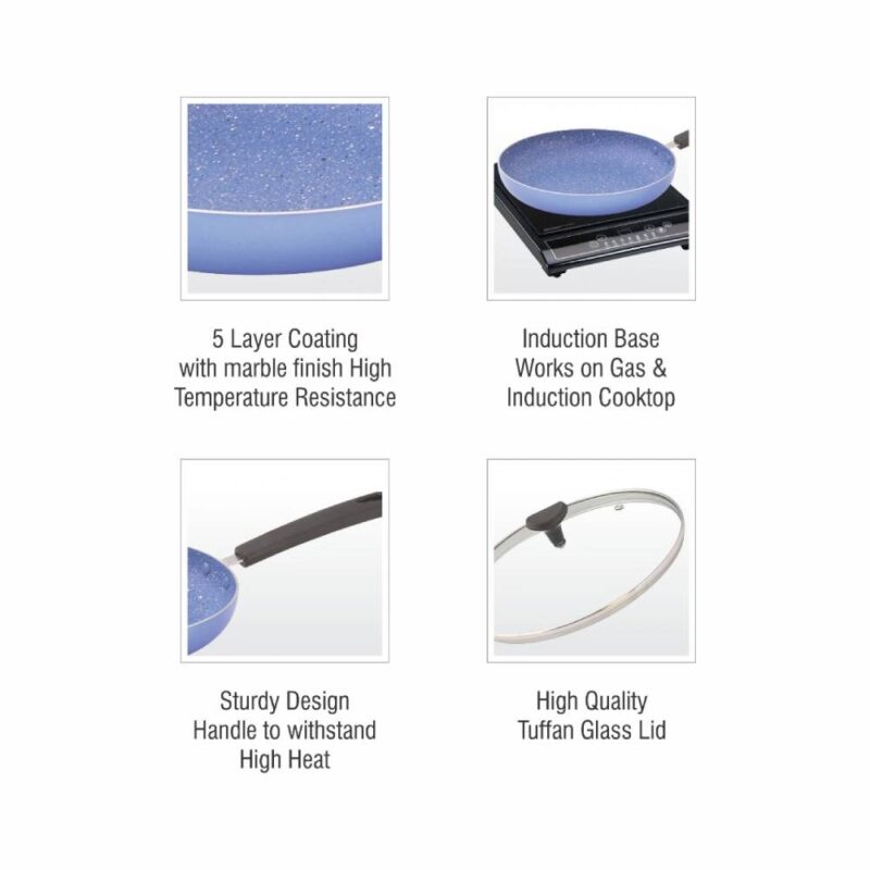 Jaipan Induction Base 3Pcs Nonstick Gift Set (Blue) - Image 4