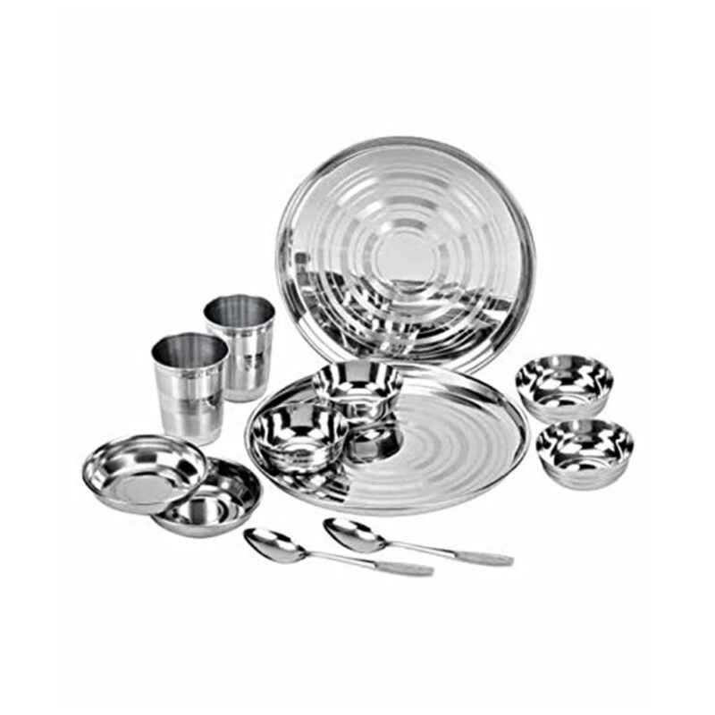 Jaipan Stainless Steel Dinner Set of 12 (Silver)